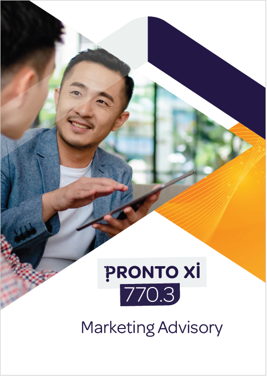 Pronto Xi 770.3 marketing advisory